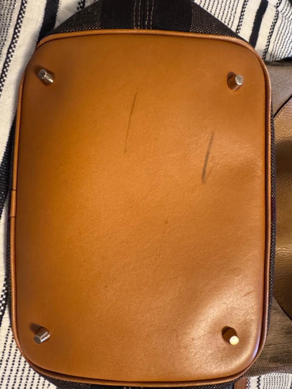 Burberry Tan and Beige Susanna Canvas Bucket Hobo Bag with Tassel Detail - Picture 8 of 9